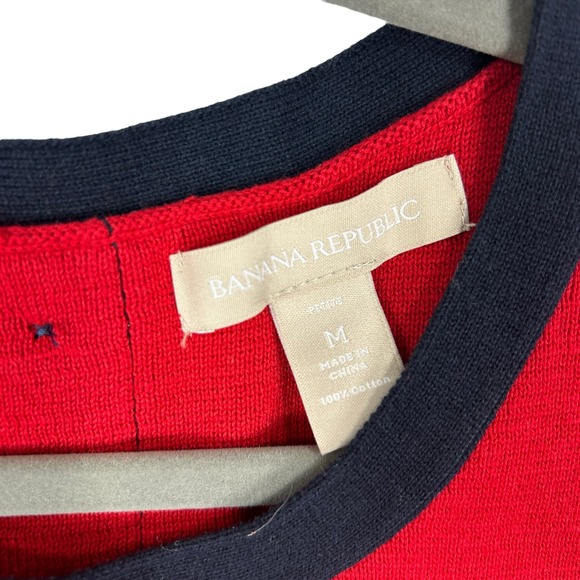 Banana Republic Color Colorblock Red Black Sweater Dress Size Medium New - Picture 4 of 6